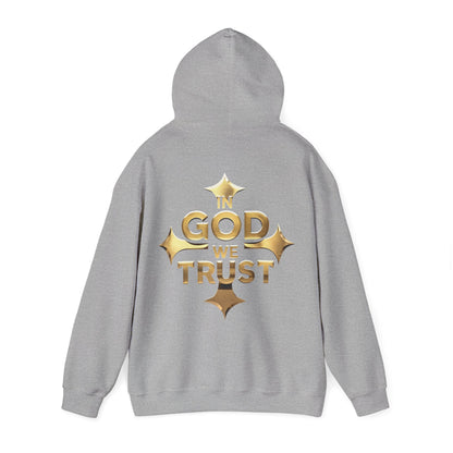 Bold Faith in Gold – “In God We Trust” Christian Men’s Hoodie
