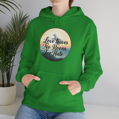 Women’s “Love Leaves No Room For Hate” Christian Hoodie – Faith & Compassion Pullover