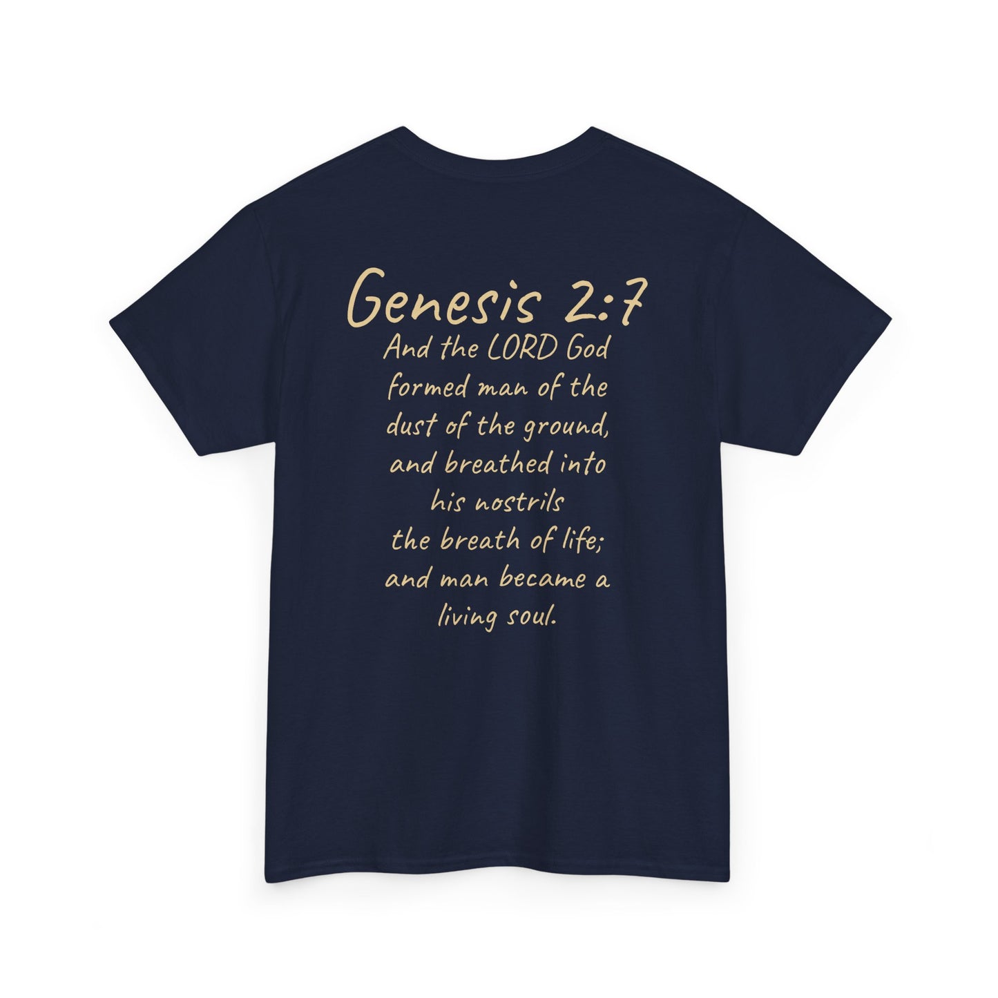 Formed from the Dust | Men’s Christian T-Shirt with Genesis 2:7 (Light Lettering)