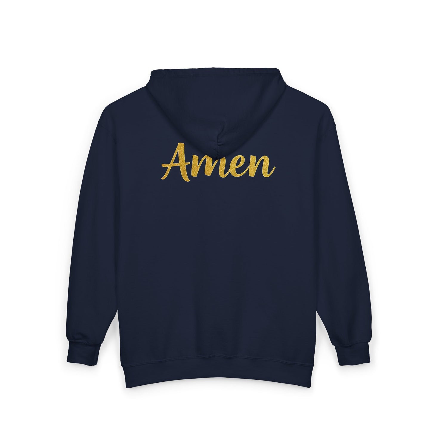 Amen in Motion – Women’s Zip-Up Hoodie (White Logo)