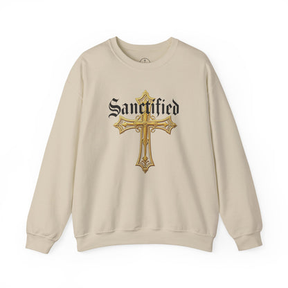 Sanctified Women's Gothic Cross Sweatshirt – Elegant Faith Wear