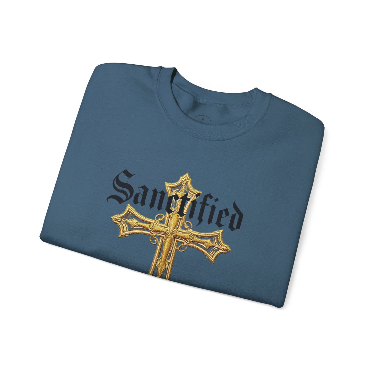 Sanctified Men's Gothic Cross Sweatshirt – Bold Christian Comfort