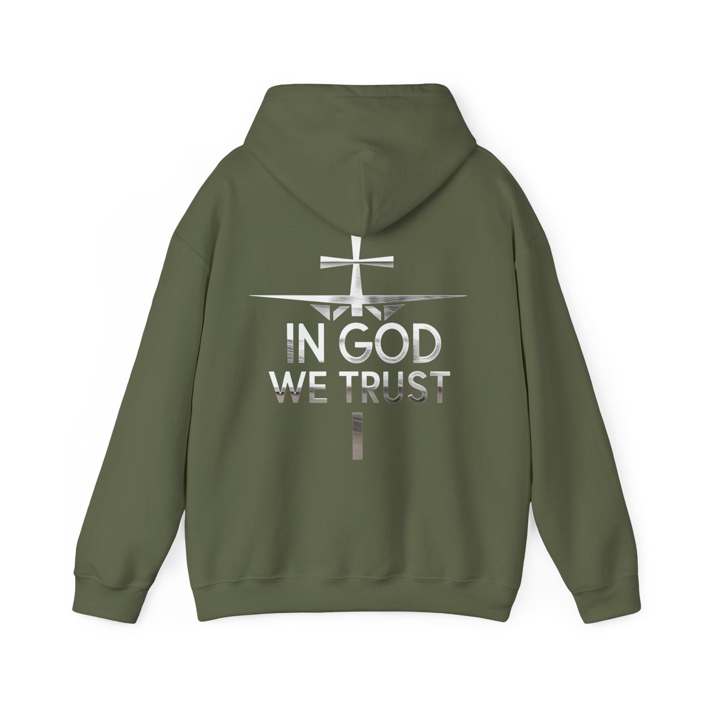 In God We Trust | Men’s Christian Hoodie with Back Design Print
