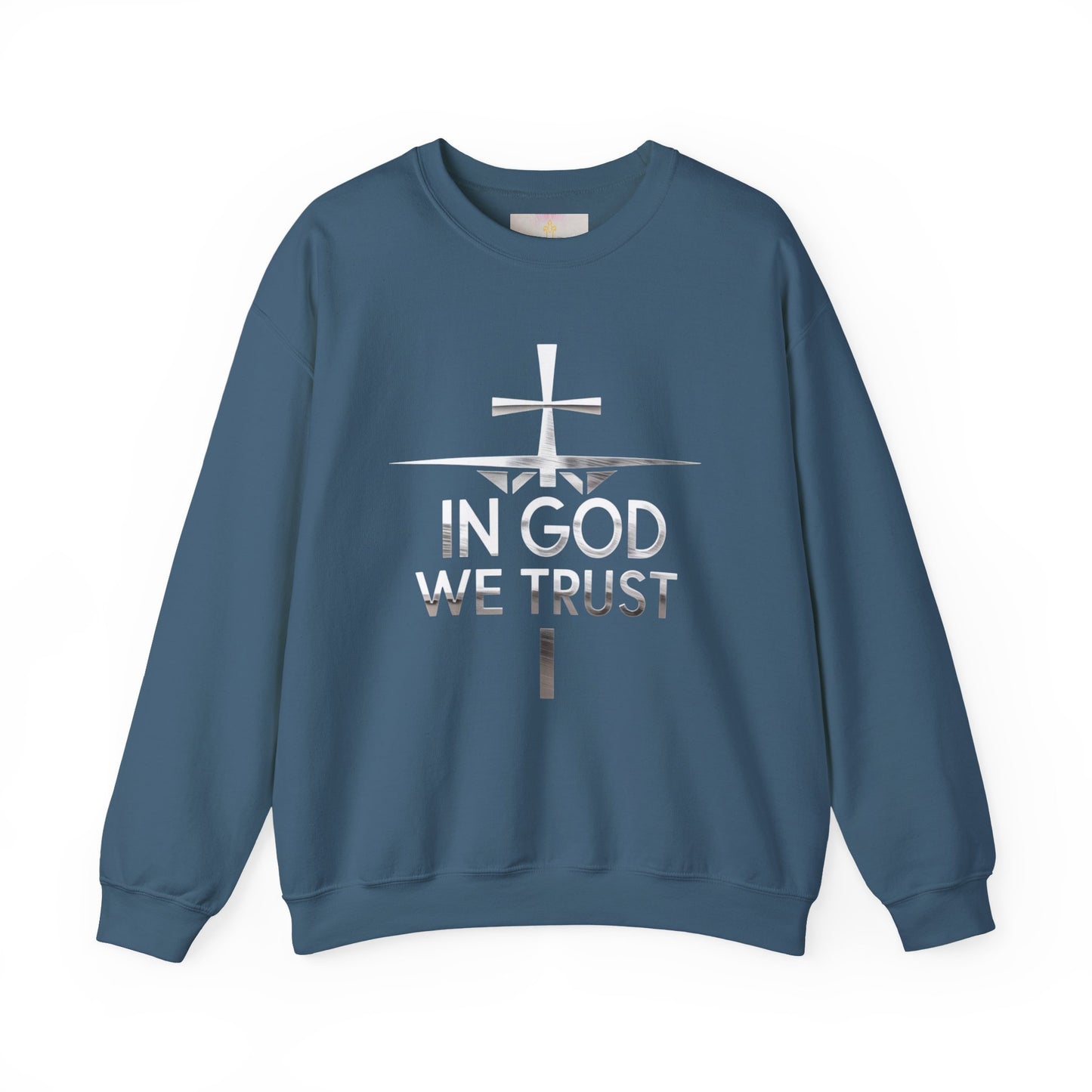 In God We Trust | Women’s Christian Sweatshirt with Scripture Back Print