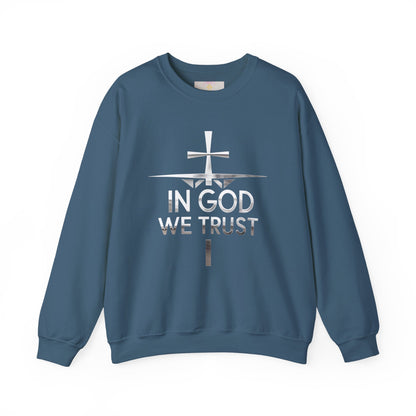 In God We Trust | Women’s Christian Sweatshirt with Scripture Back Print