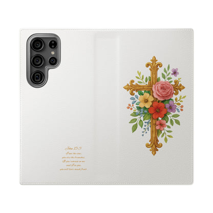 Floral Cross Wallet Case for Samsung– Faith in Bloom