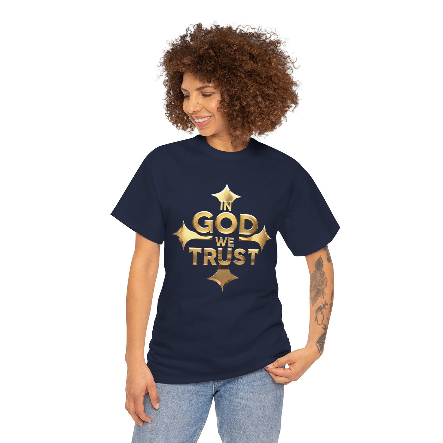In God We Trust (Gold)- Woman's Christian T-Shirt