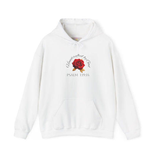 Handcrafted by God Rose Women's Hoodie (Dark Lettering)