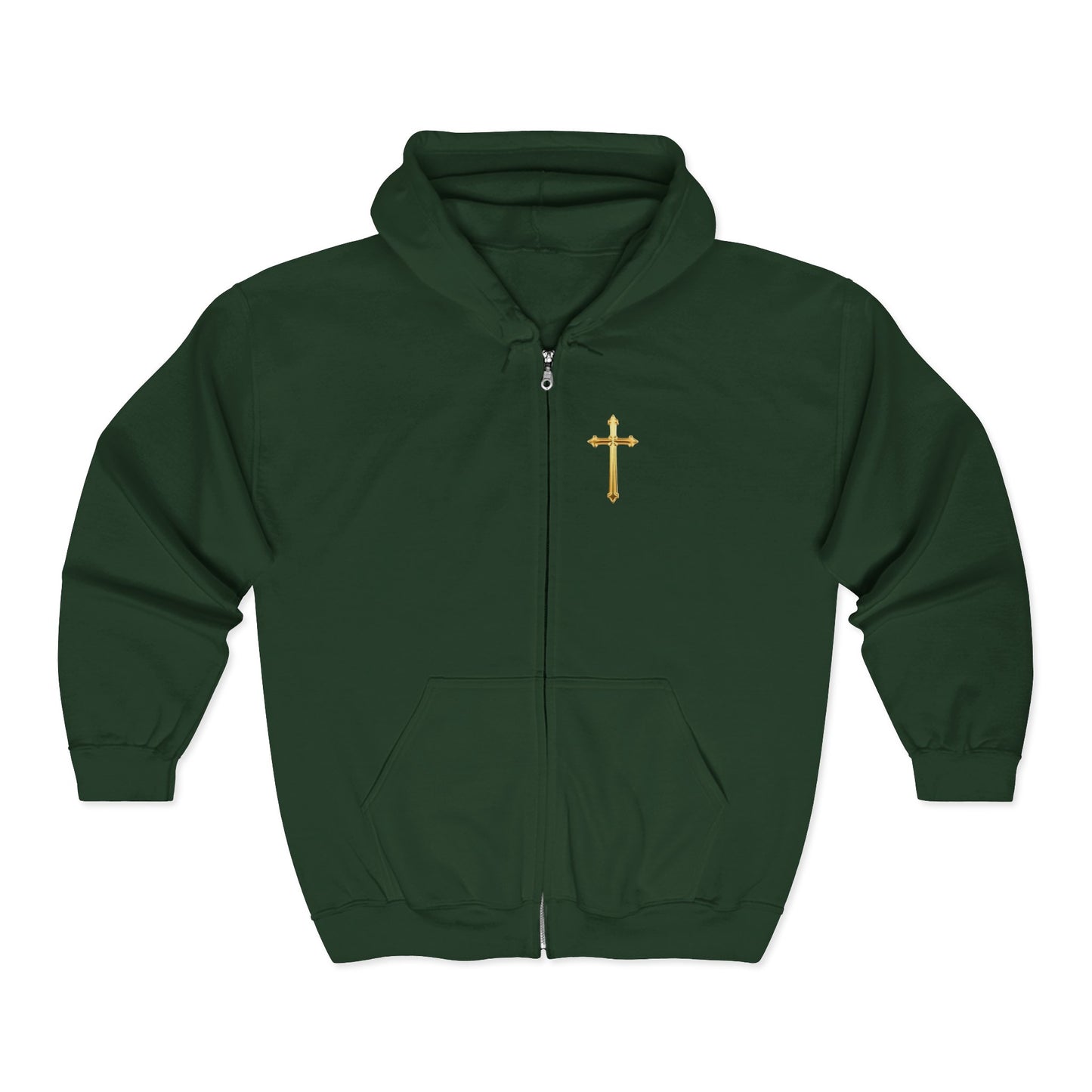 Sanctified Women's Gothic Cross Zip-Up Hoodie – Faith & Comfort