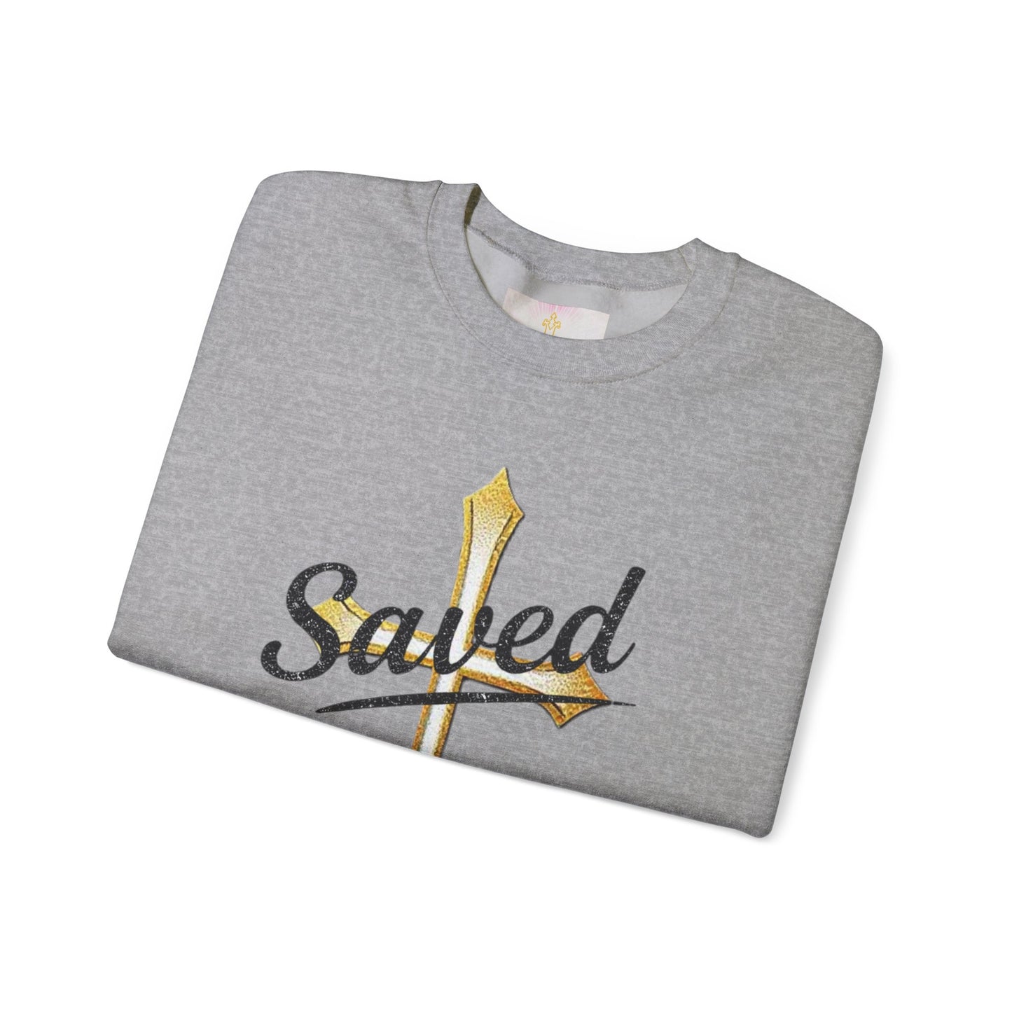 Saved Women’s Sweatshirt – Christian Faith Apparel with Cross & John 3:16