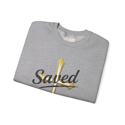 Saved Women’s Sweatshirt – Christian Faith Apparel with Cross & John 3:16