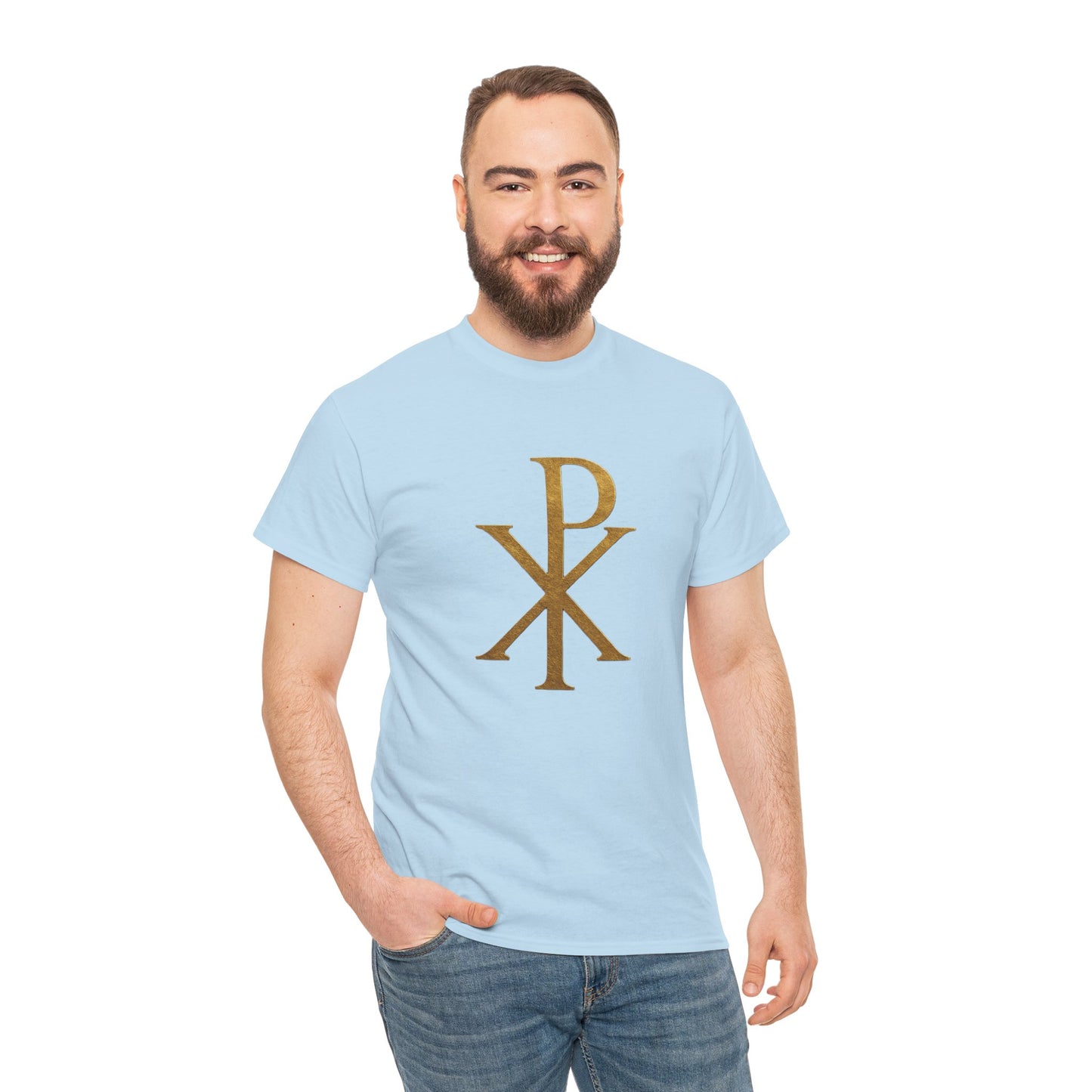 Chi Rho (Gold) - Men's Christian T-Shirt