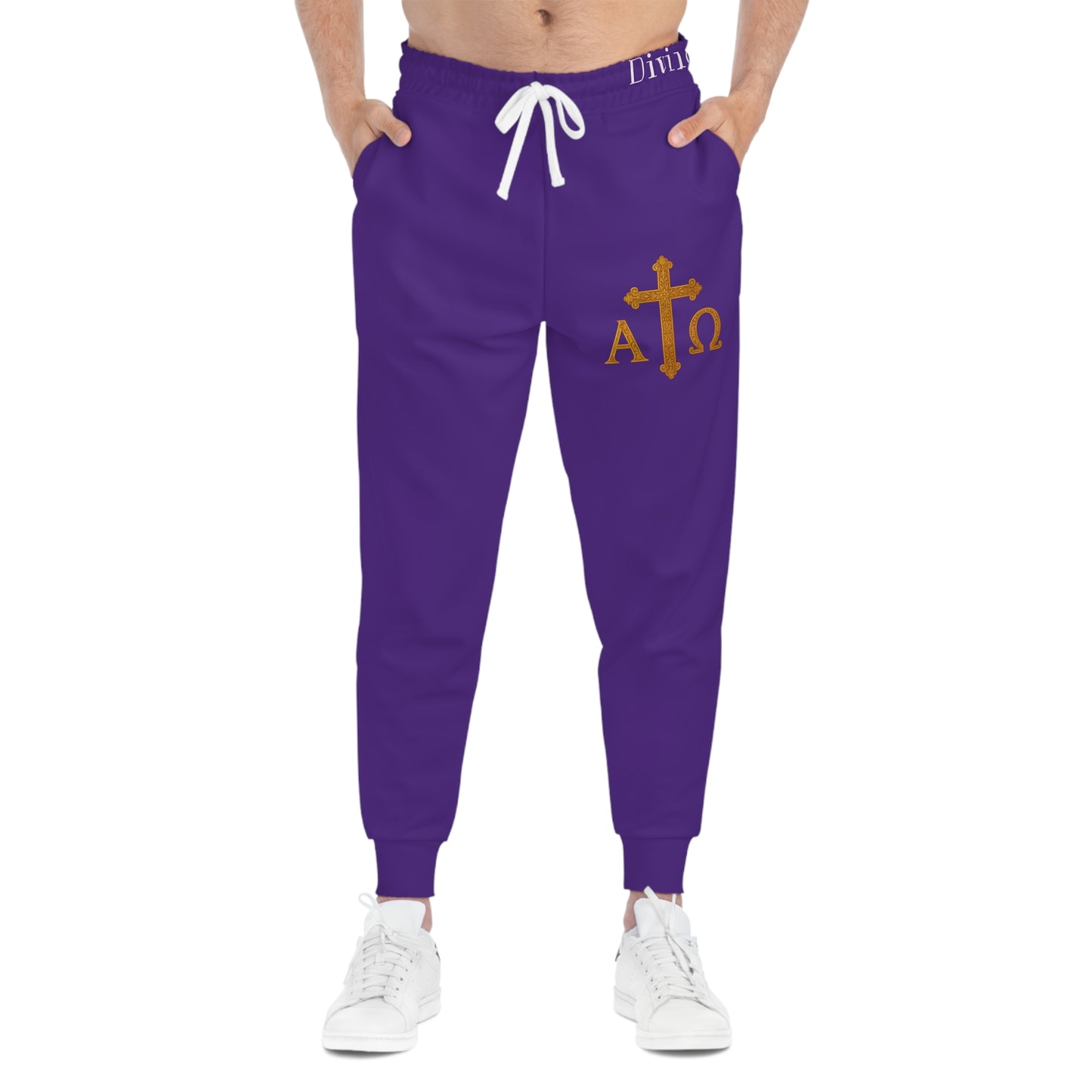 Men’s Alpha & Omega Jogger Pants in Purple – Comfortable Faith-Inspired Style