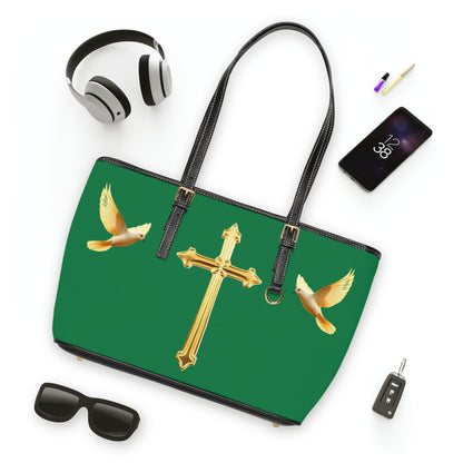 Faith, Peace, and Renewal Shoulder Bag in Green