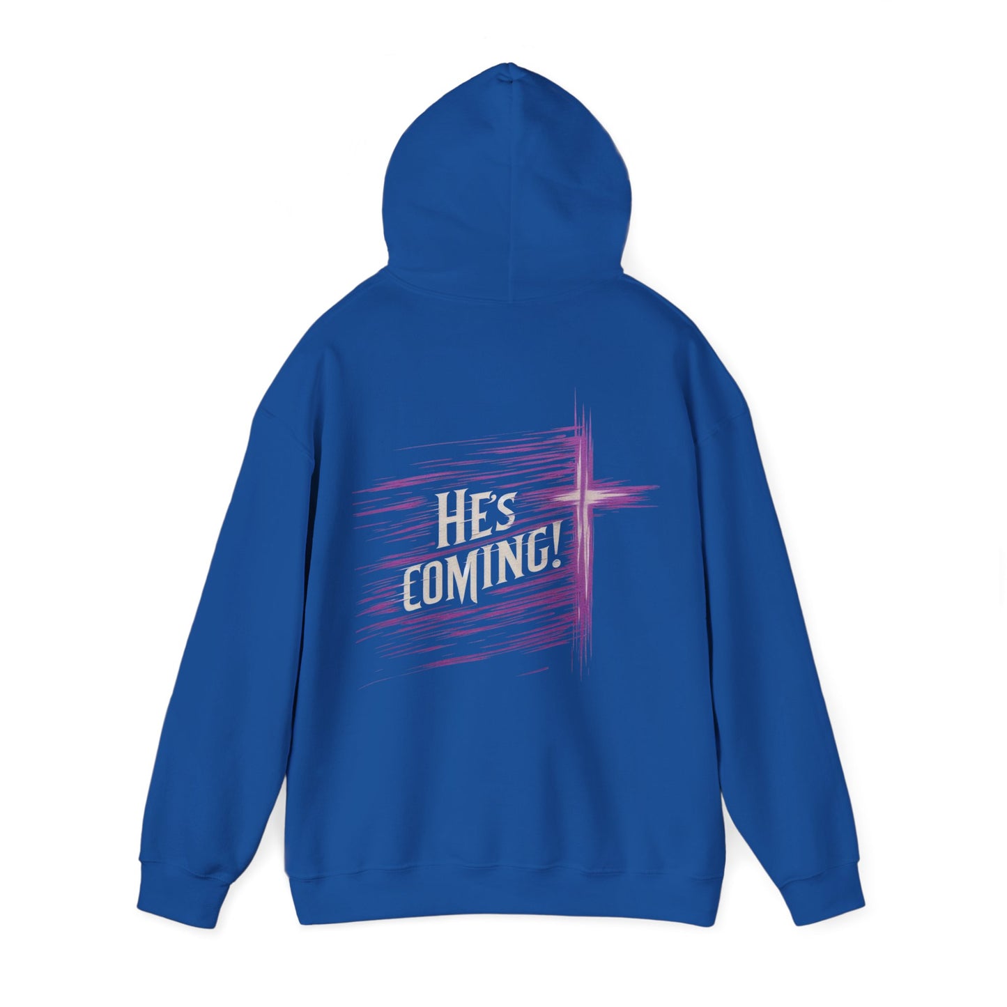 Back to Glory – Women’s Christian Hoodie with “He’s Coming” and Cross