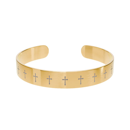 Guiding Light Cross Cuff Bracelet – Elegant Faith Accessory