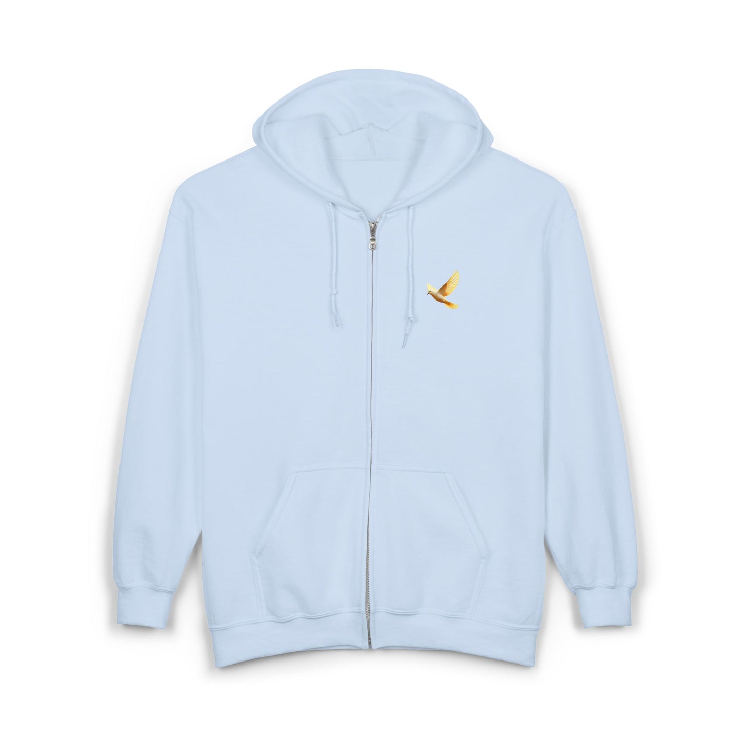 Peaceful Spirit Women's Zip-Up Hoodie with Dove in Flight Design
