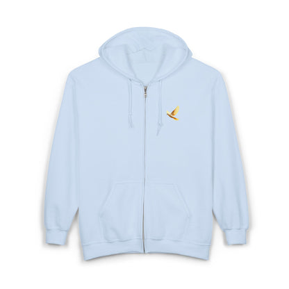 Peaceful Spirit Women's Zip-Up Hoodie with Dove in Flight Design