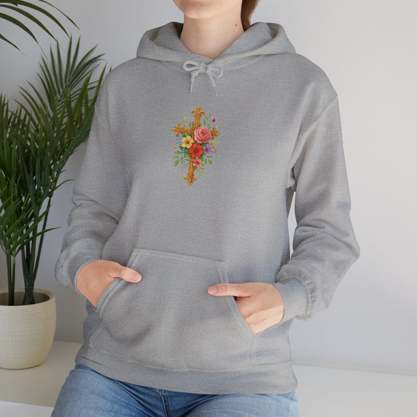 Floral Cross Women’s Christian Hoodie