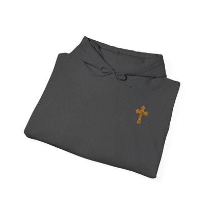 Jesus is Lord - Men's Christian Hoodie with Golden Cross