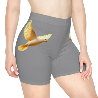 Golden Dove Women’s Biking Shorts in Grey – Spirit of Peace and Power