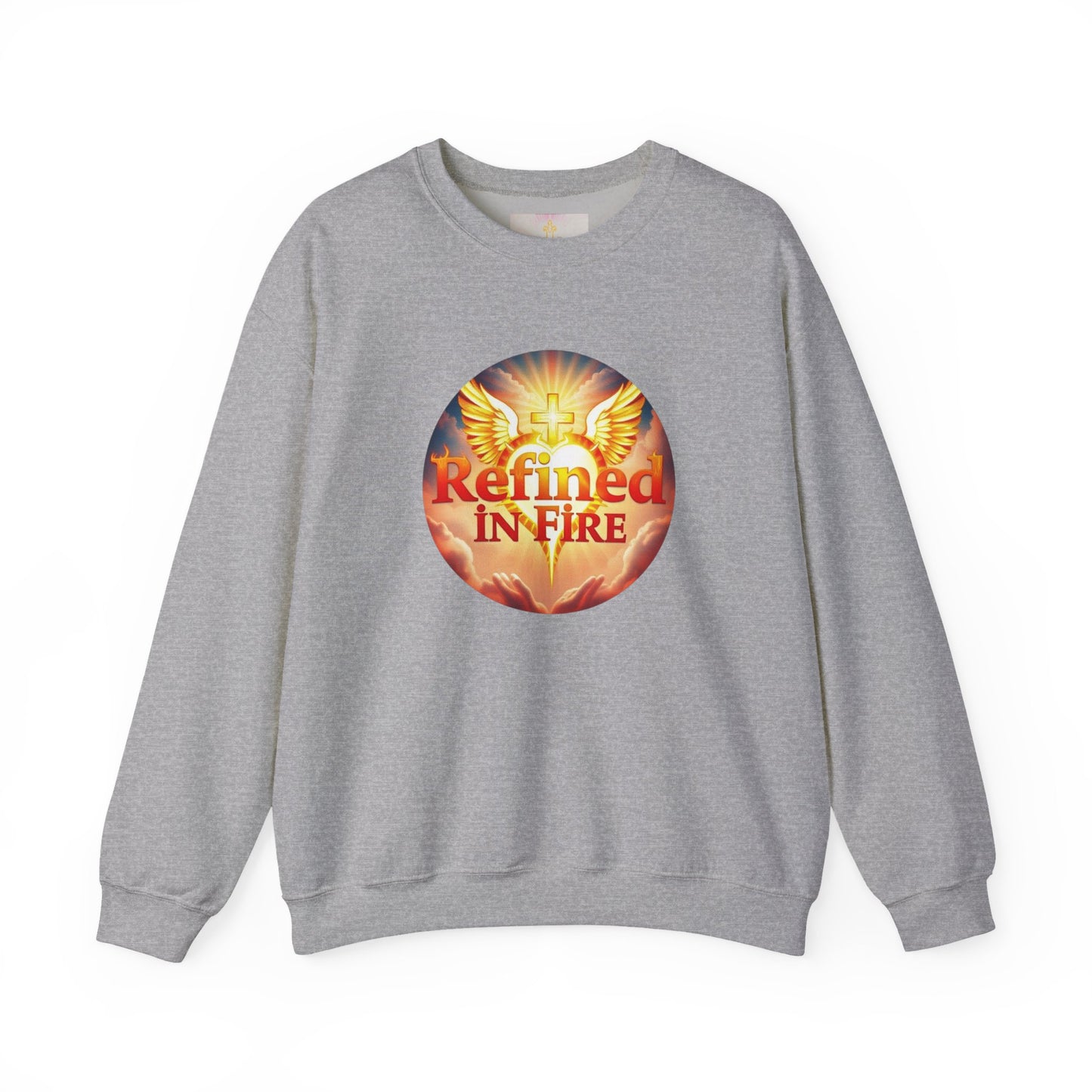 Women’s “Refined in Fire” Christian Sweatshirt – Bold Flame Design Pullover