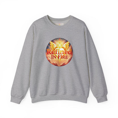 Women’s “Refined in Fire” Christian Sweatshirt – Bold Flame Design Pullover