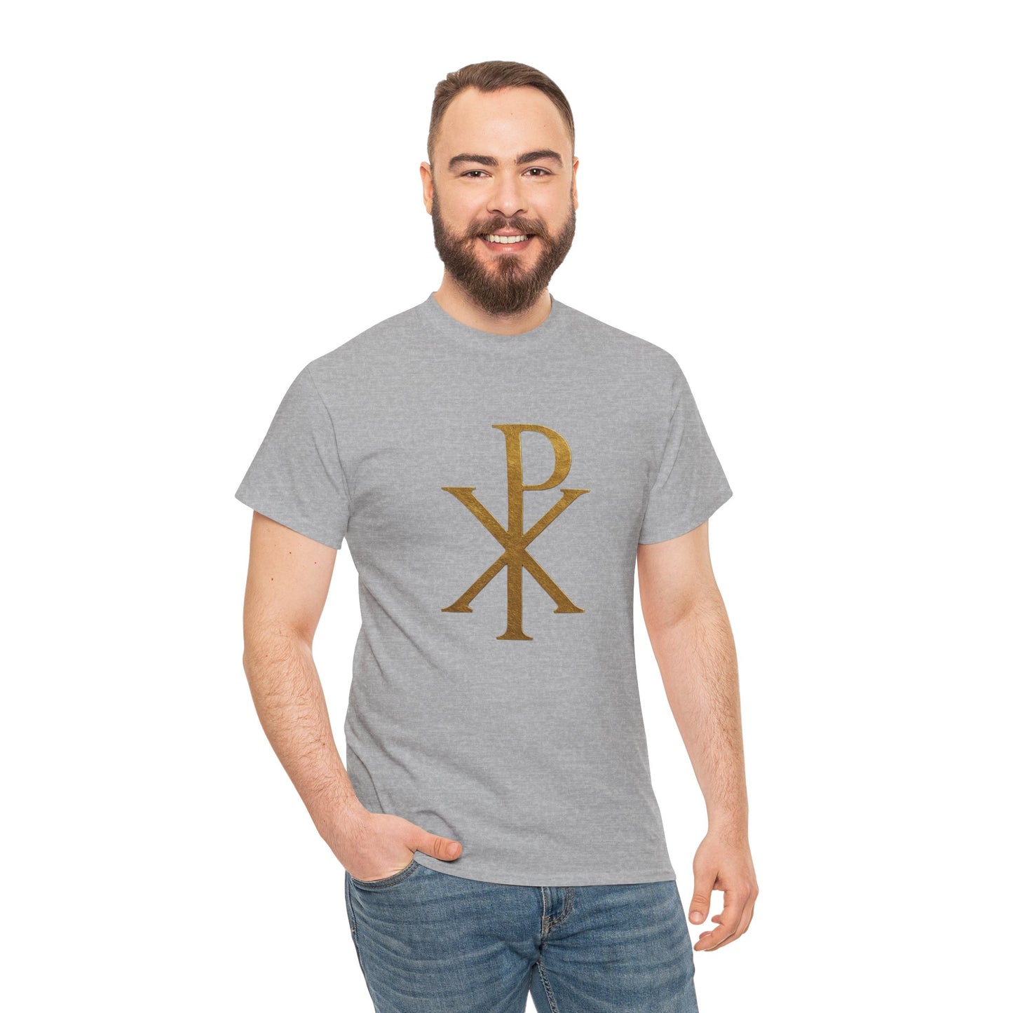 Chi Rho (Gold) - Men's Christian T-Shirt