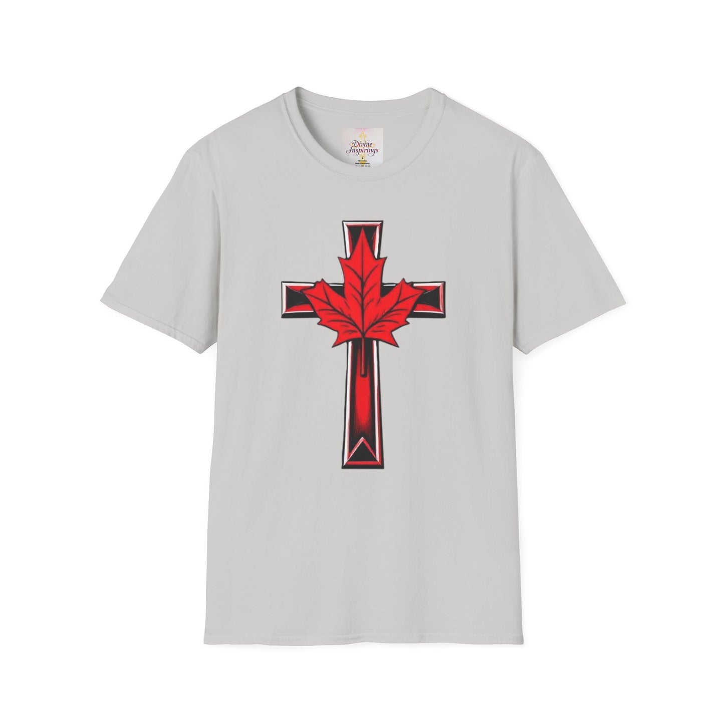 Faith and Freedom – Women’s Christian T-Shirt with Maple Leaf Cross