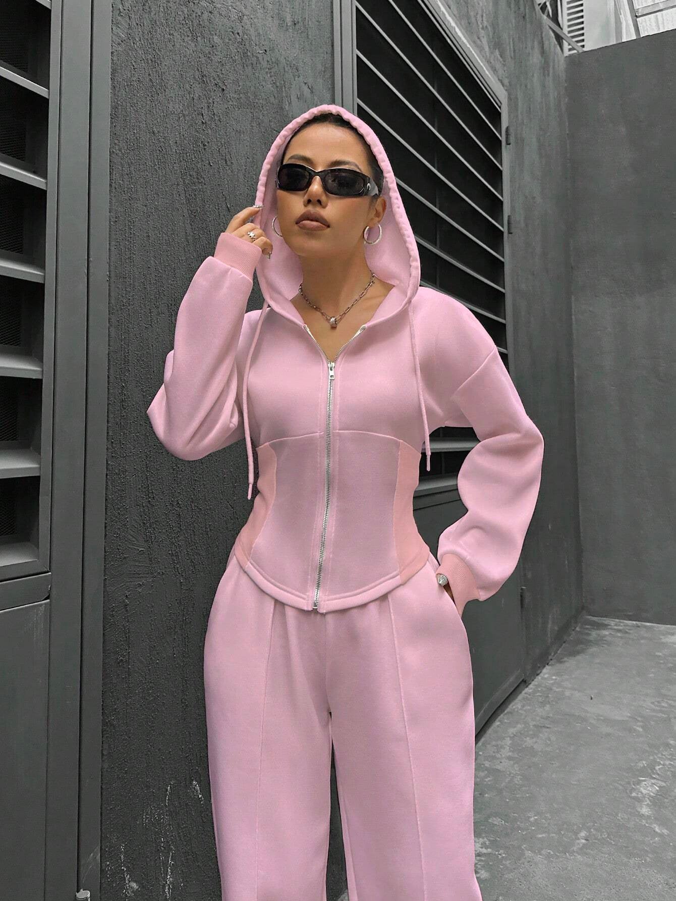 Joyous Peace Hooded Cardigan Slim Fit Set