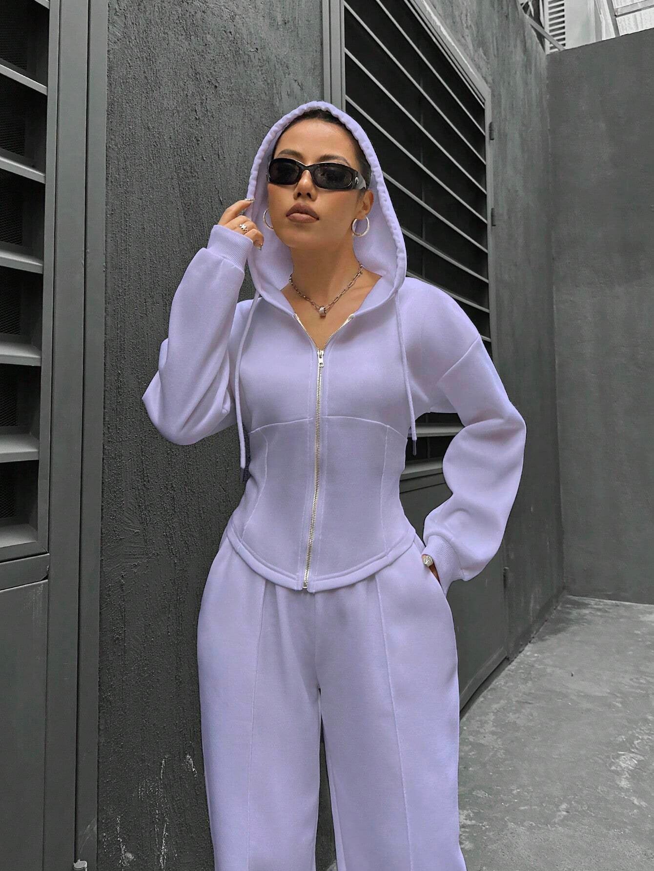 Joyous Peace Hooded Cardigan Slim Fit Set