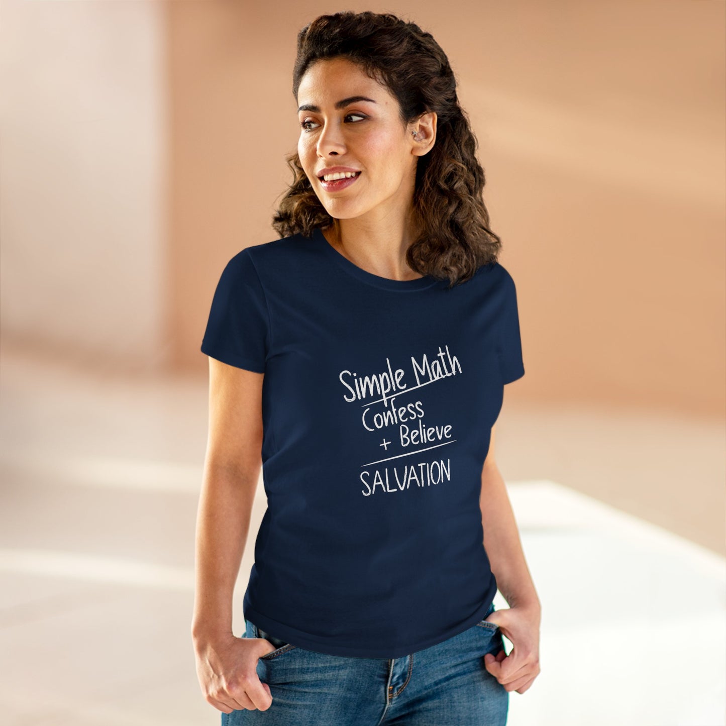Simple Math Women’s T-Shirt – Bold Faith (White Chalk)