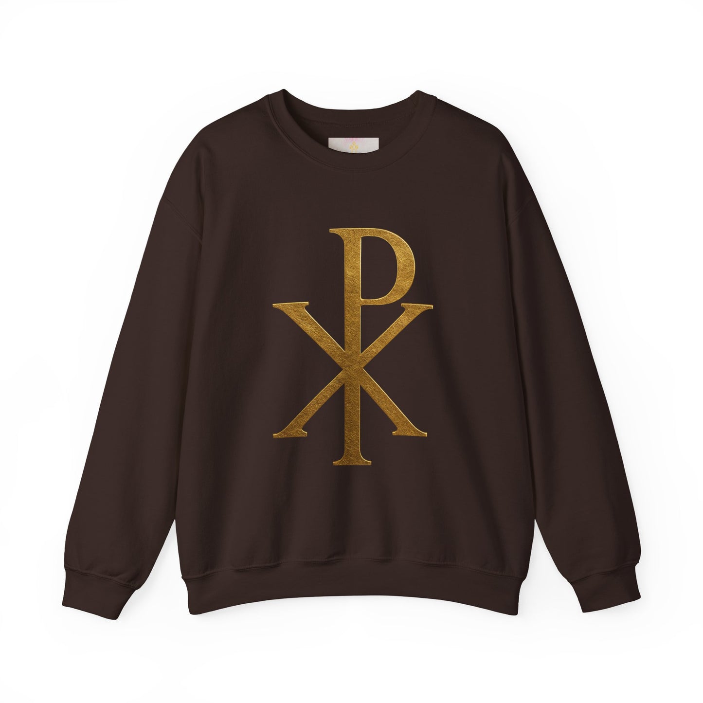 Divine Comfort – Women’s Gold Chi Rho Christian Sweatshirt