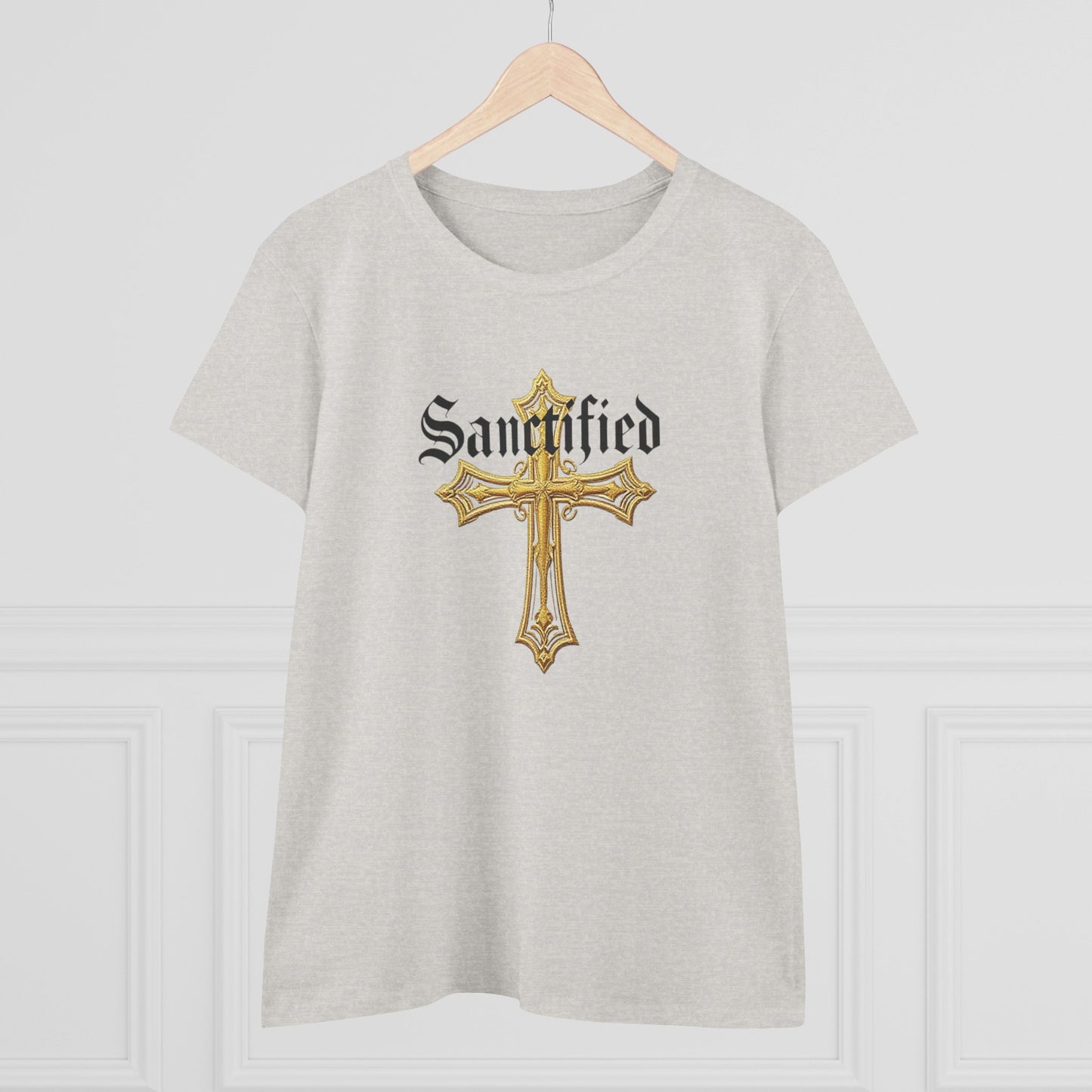Sanctified Women's Gothic Cross T-Shirt – Faith in Bold Style