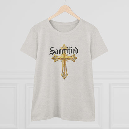 Sanctified Women's Gothic Cross T-Shirt – Faith in Bold Style