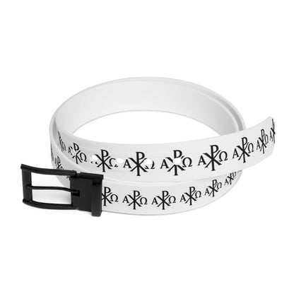Eternal Order Belt – Black Chi Rho with Alpha & Omega