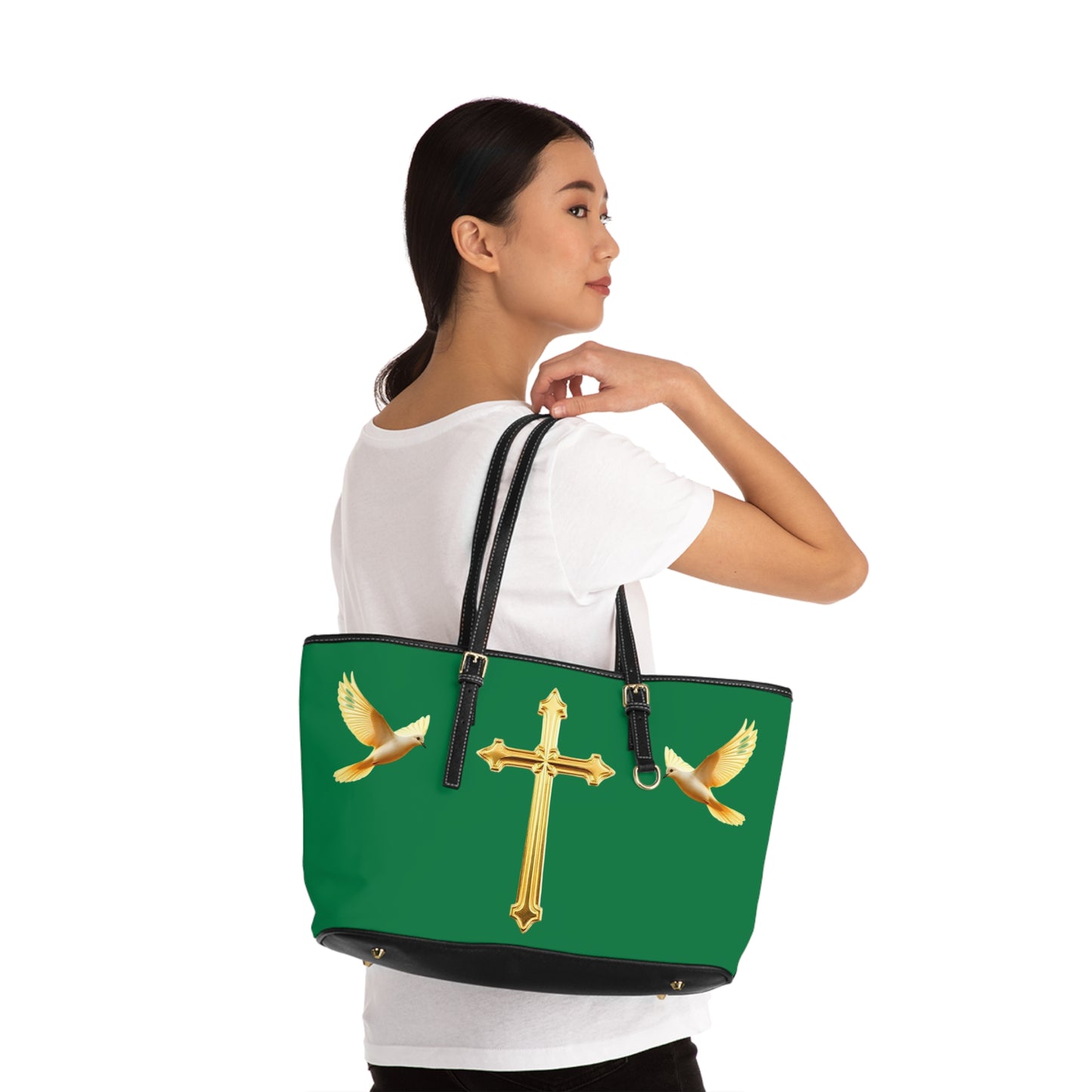 Faith, Peace, and Renewal Shoulder Bag in Green