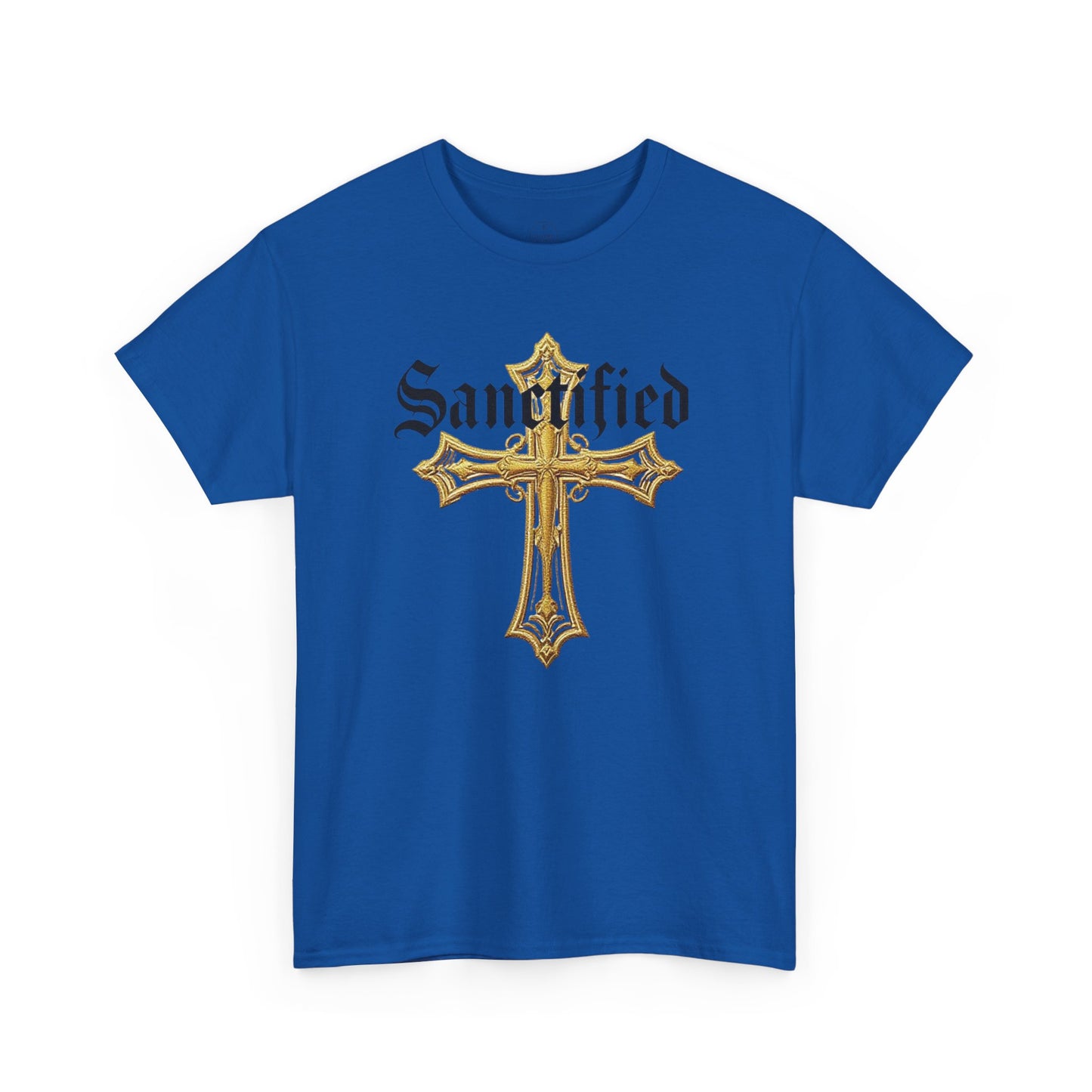 Sanctified Men's Gothic Cross T-Shirt – Faith in Bold Elegance