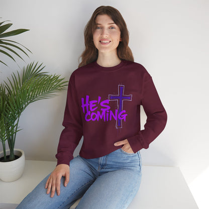 He’s Coming - Women's Bold Christian Sweatshirt