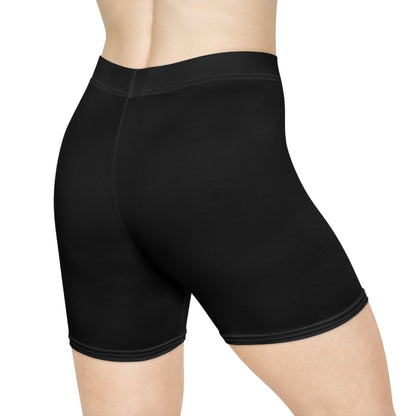 Chi Rho Women’s Biking Christian Shorts in Black – Strength and Victory in Christ