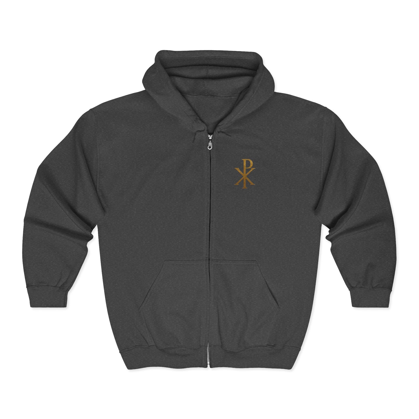 Men’s Chi Rho Zip-Up Hoodie – Comfortable Faith-Inspired Style