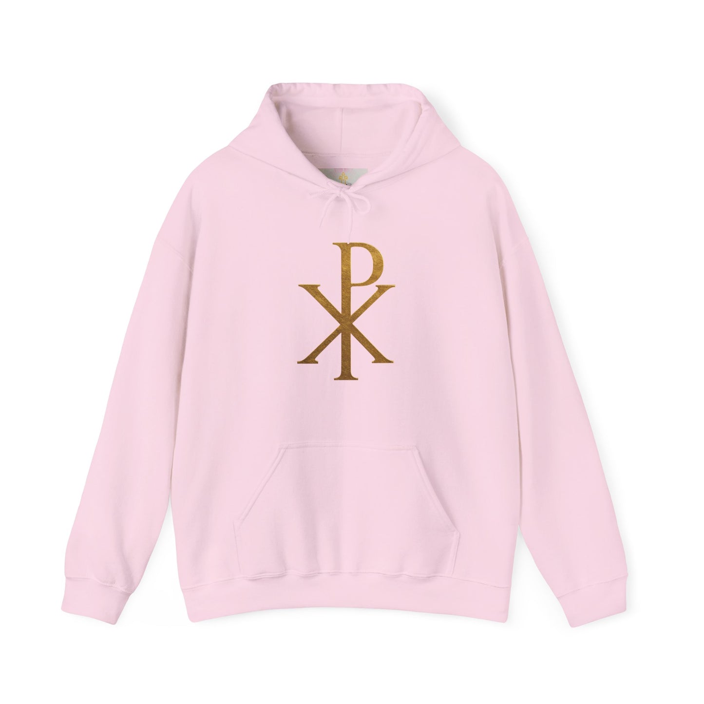 Anointed Warmth – Women’s Gold Chi Rho Christian Hoodie