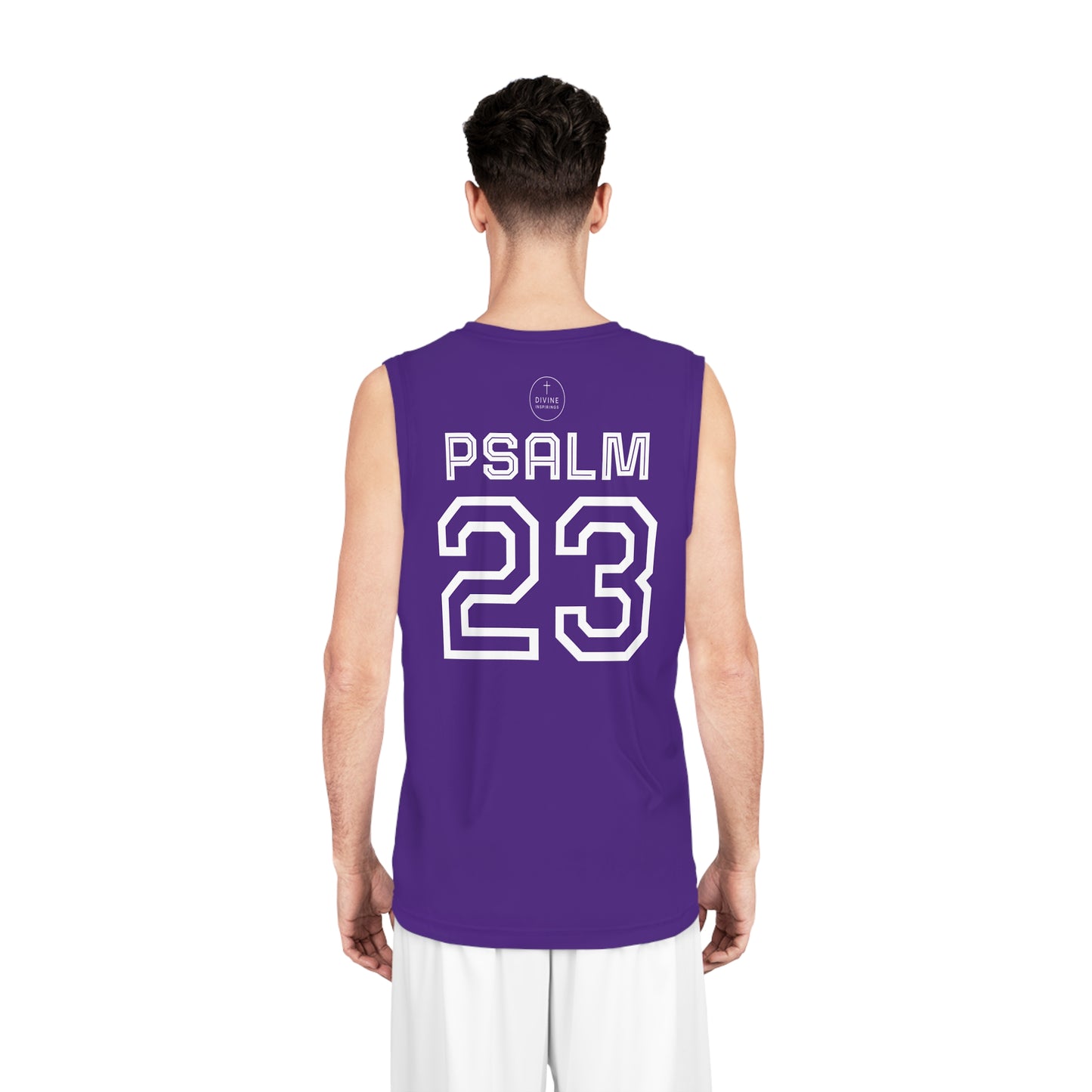 Psalm 23 Men's Basketball Jersey (Purple) – Faith in Every Play