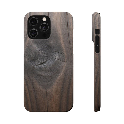 iPhone Snap Case – Dark Wood Grain Design