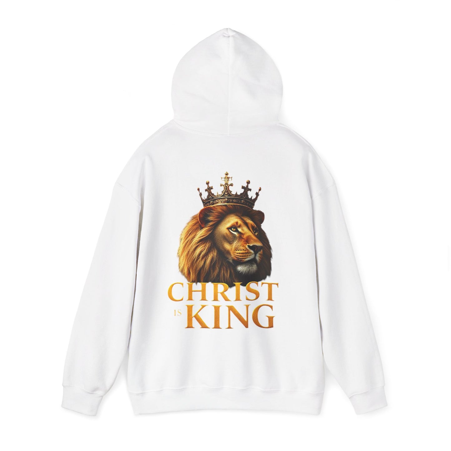 Alpha & Omega Power – Men’s Hoodie with Crowned Lion and Gold Cross
