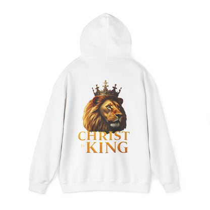 Alpha & Omega Power – Men’s Hoodie with Crowned Lion and Gold Cross