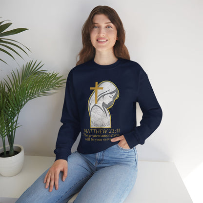 Humble Servant - Women's Christian Sweatshirt (Gold Lettering)