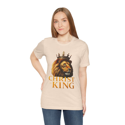Christ is King Crowned Lion Tee – Inspirational Christian Shirt