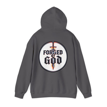Forged by God Men’s Christian Hoodie – Strength & Faith Sweatshirt