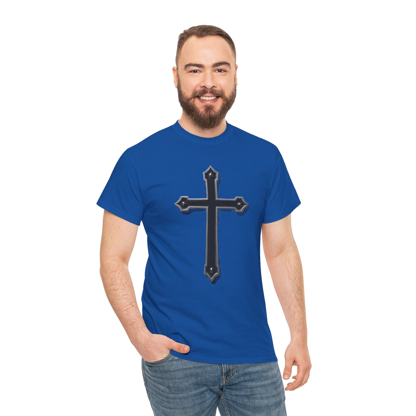 Warrior’s Cross Men’s Christian T-Shirt – Black Cross | Ephesians 6:11